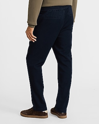 Straight Dark Wash Drawstring Hyper Stretch Jeans