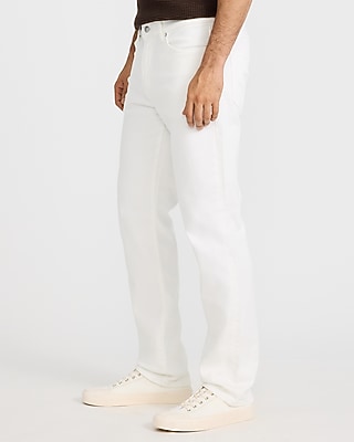 Straight White Wash Hyper Stretch Jeans