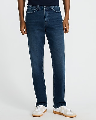 Slim Straight Dark Wash Stretch Jeans | Express