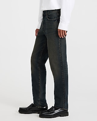 Slim Straight Faded Dark Wash Jeans