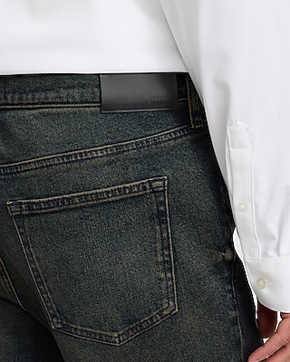 Slim Straight Faded Dark Wash Jeans