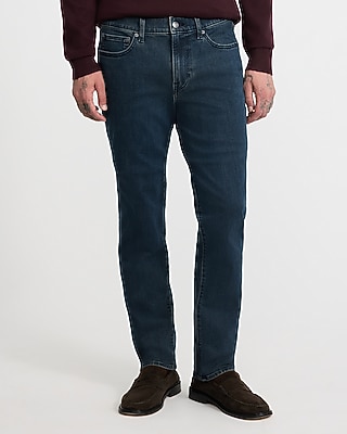 Slim Straight Dark Wash Jeans in Hyper Stretch