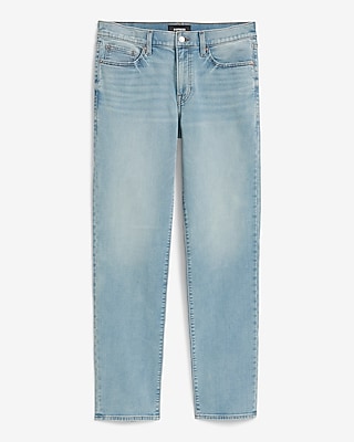Slim Straight Light Wash Jeans Flex Fleece