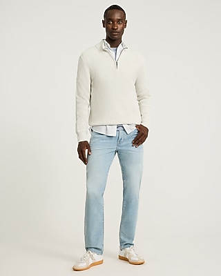 Slim Straight Light Wash Jeans Flex Fleece