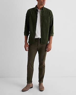 Slim Dark Olive Hyper Stretch Jeans
