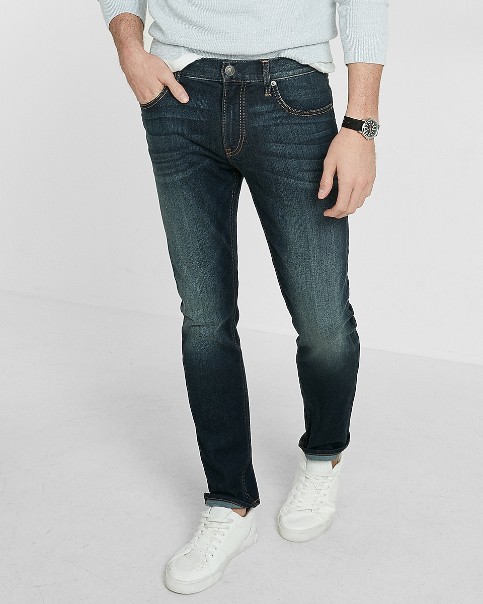 Slim Dark Wash Stretch+ Eco-friendly Jeans | Express