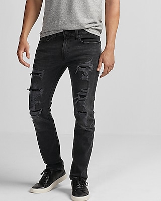 black destroyed jeans