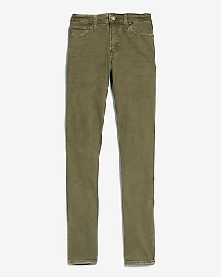 olive green stretch jeans