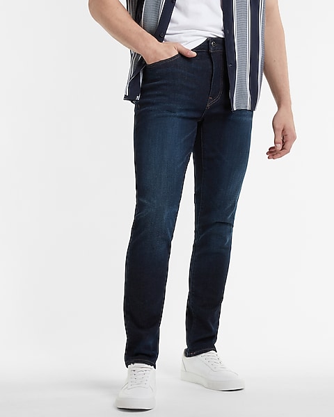 Slim Dark Wash 4-way Hyper Stretch Jeans | Express