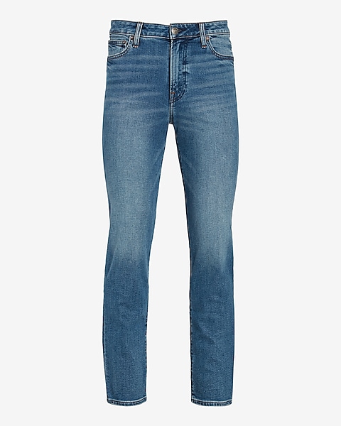 Slim Straight Medium Modern Vintage Wash Supersoft Jeans | Express