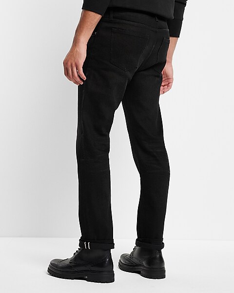Slim Straight Black Stretch Selvedge Jeans