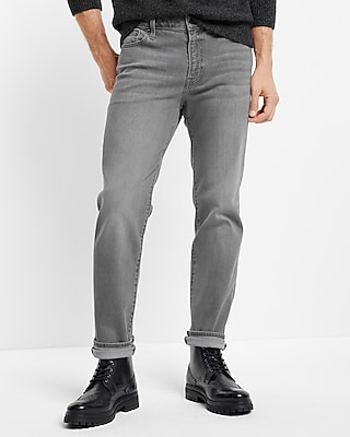 Slim Straight Gray Wash Stretch Jeans | Express