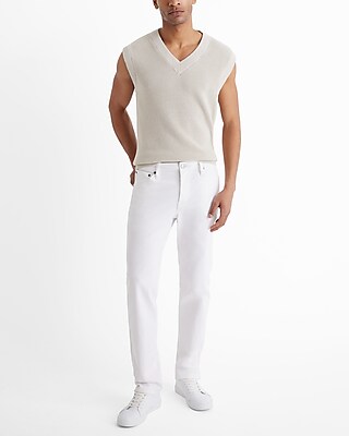 Slim Straight White Stretch Jeans