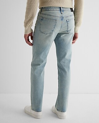 Slim Straight Light Wash Hyper Stretch Jeans - image 4