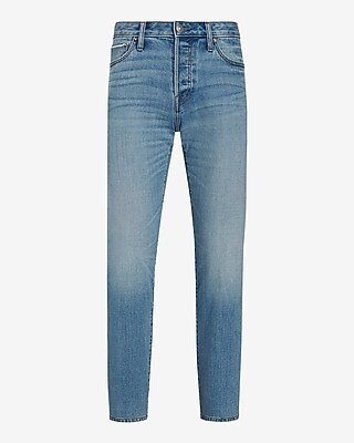 Slim Straight Light Wash Low Stretch Selvedge Jeans - image 4