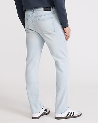 Slim Straight Light Wash Stretch Jeans