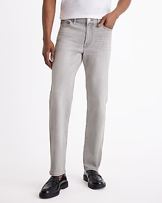 Slim Straight Light Gray Stretch Jeans