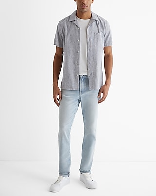 Straight Light Wash Stretch Carpenter Jeans