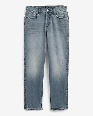 Slim Straight Light Wash Stretch Jeans