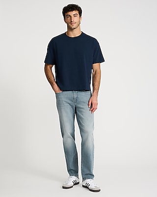 Slim Straight Light Wash Stretch Jeans