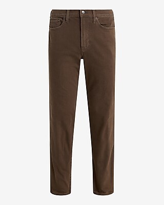 Slim Straight Brown Stretch Jeans