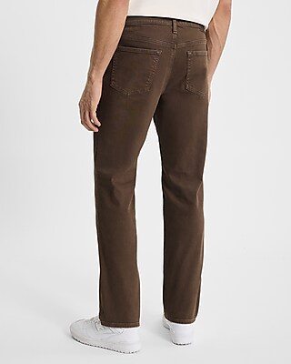 Slim Straight Brown Stretch Jeans