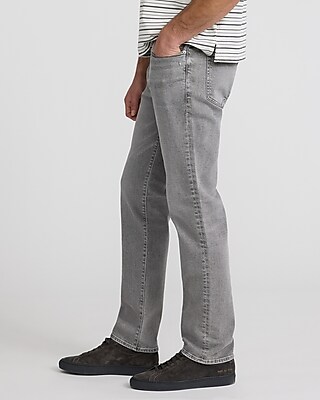 Slim Straight Gray Wash Stretch Jeans