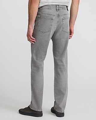 Slim Straight Gray Wash Stretch Jeans
