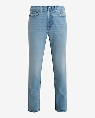 Slim Straight Light Wash Stretch Jeans