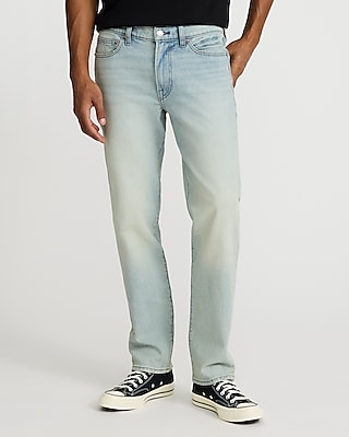 Slim Straight Light Wash Stretch Jeans