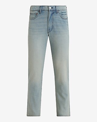 Slim Straight Light Wash Stretch Jeans