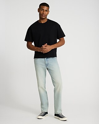 Slim Straight Light Wash Stretch Jeans