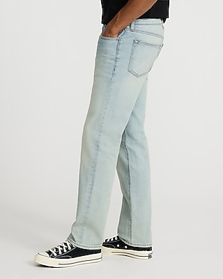 Slim Straight Light Wash Stretch Jeans