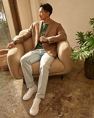Slim Straight Light Wash Stretch Jeans