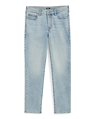 Slim Straight Light Wash Stretch Jeans