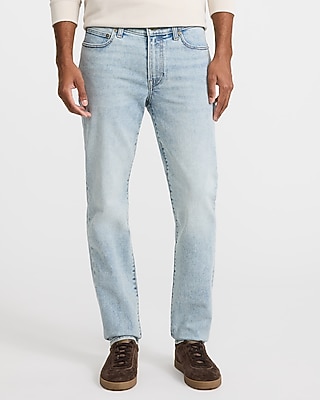 Slim Straight Light Wash Stretch Jeans