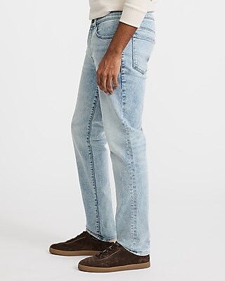 Slim Straight Light Wash Stretch Jeans