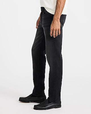 Slim Straight Black Wash Flex Fleece Jeans