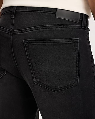 Slim Straight Black Wash Flex Fleece Jeans