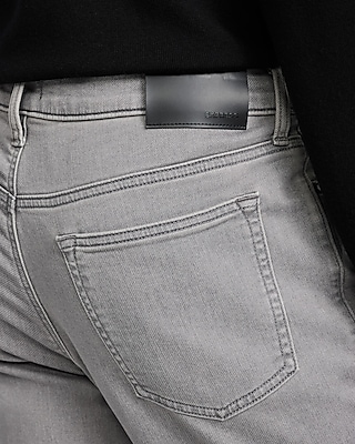 Slim Straight Gray Wash Flex Fleece Jeans