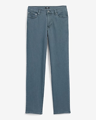 Slim Straight Dark Gray Wash Flex Fleece Jeans