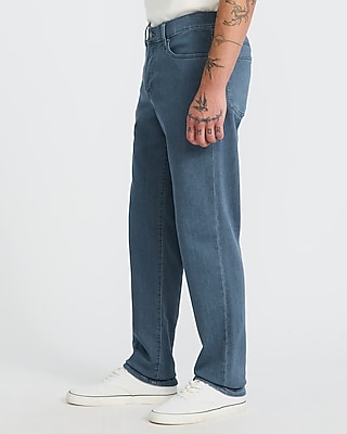 Slim Straight Dark Gray Wash Flex Fleece Jeans