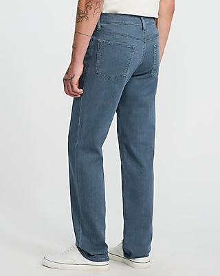 Slim Straight Dark Gray Wash Flex Fleece Jeans