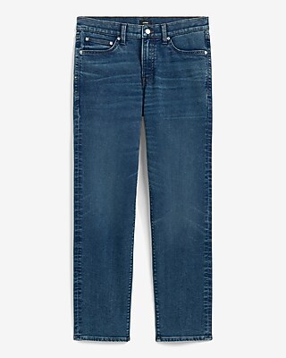 Slim Straight Medium Wash Flex Fleece Jeans