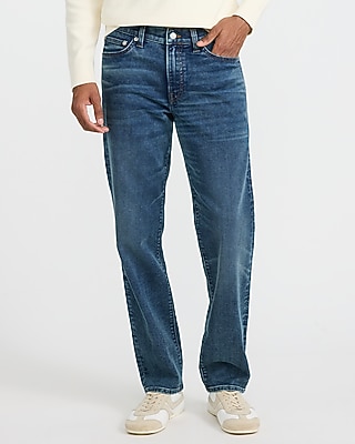 Slim Straight Medium Wash Flex Fleece Jeans