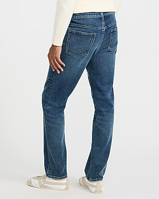 Slim Straight Medium Wash Flex Fleece Jeans