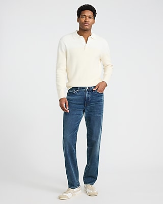 Slim Straight Medium Wash Flex Fleece Jeans