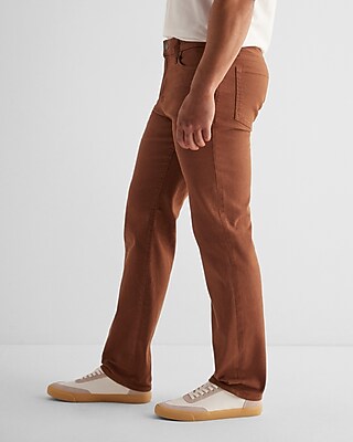 Slim Straight Rust Brown Hyper Stretch Jeans | Express