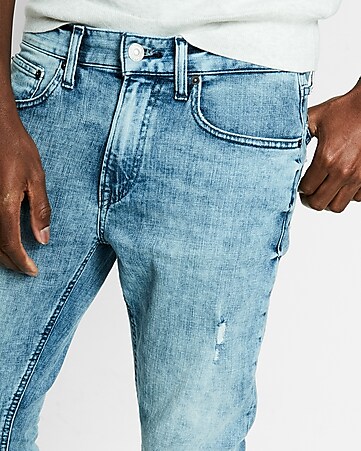 Slim Medium Wash Distressed Stretch Jeans | Express
