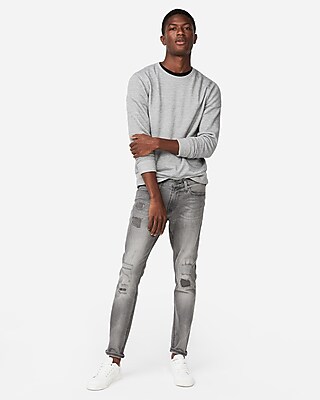 distressed gray jeans